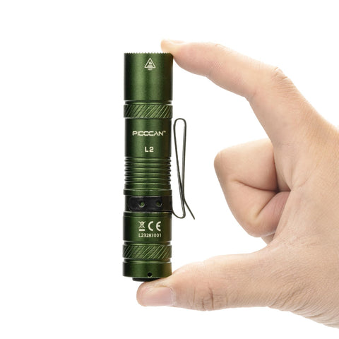 PIOOCAN rechargeable flashlight 1200 lumens beam for outdoor visibility.