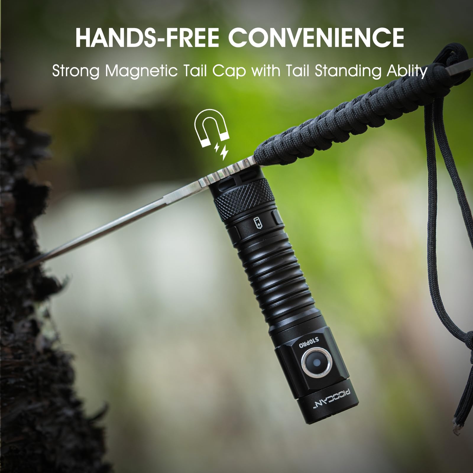 PIOOCAN S10Pro rugged aluminum body with black anodized finish for durability.