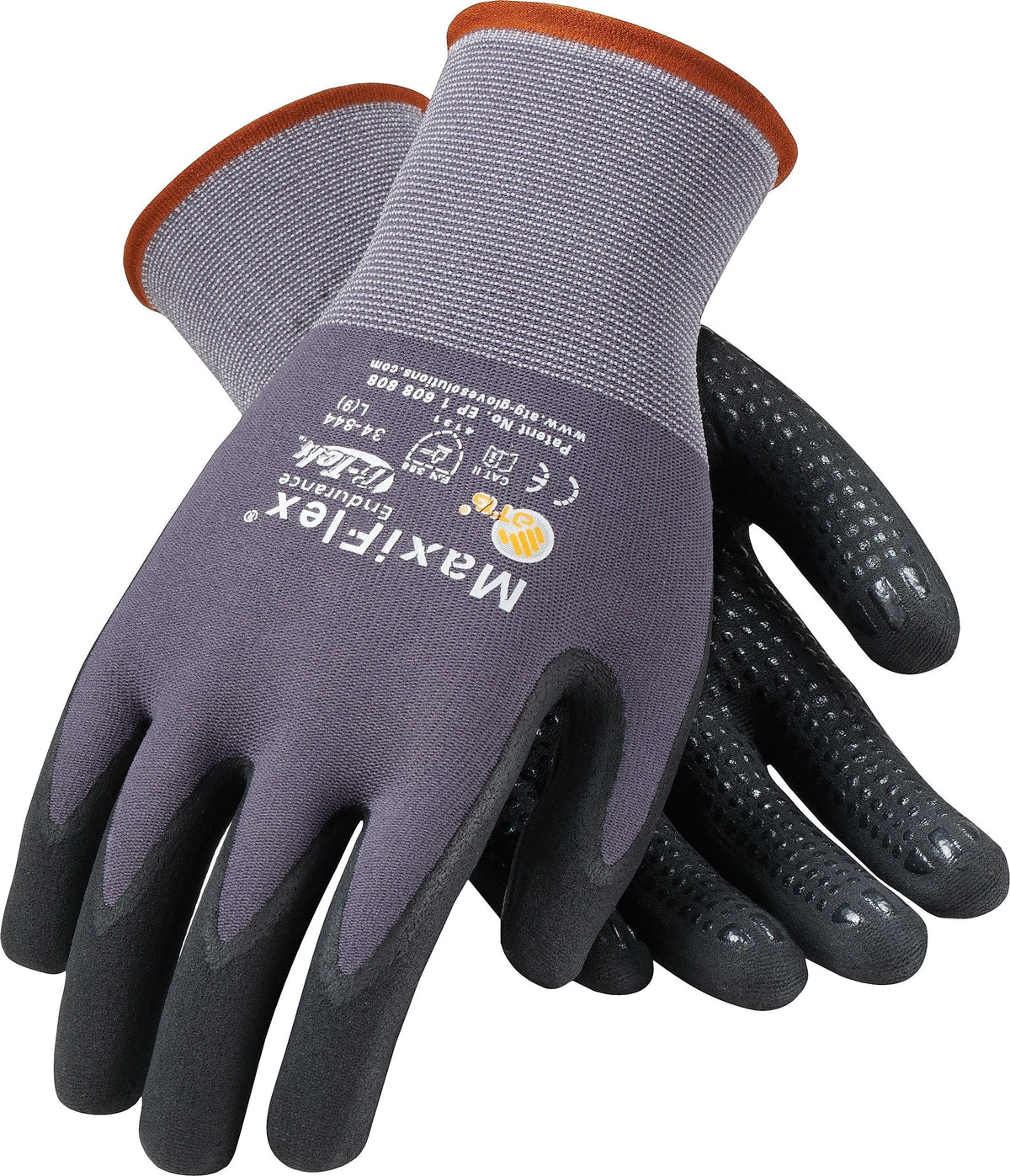 PIP G-Tek coated gloves with microdots for durable grip in repetitive tasks.