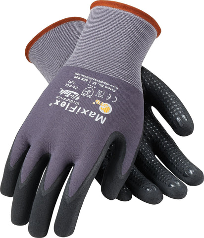 PIP G-Tek coated gloves with microdots for durable grip in repetitive tasks.