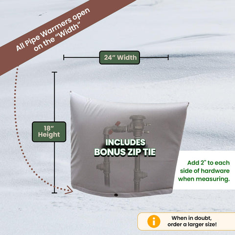 PipeWarmers with UV-coated exterior shields insulation from sun and rain.
