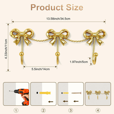 Pipigaty gold bow wall decor in bathroom creates a cohesive look