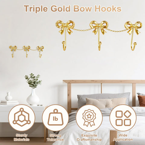 Pipigaty gold bow decor for girls room enhances a cozy corner