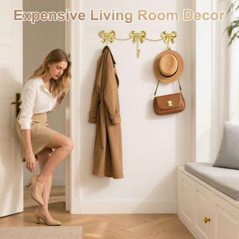 Pipigaty gold bow hanger for coats keeps accessories organized with style