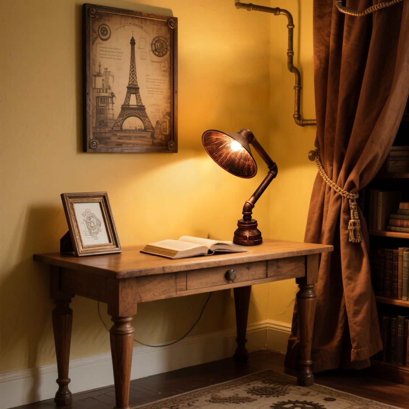 PIPRE lamp in living room setting with warm ambient light