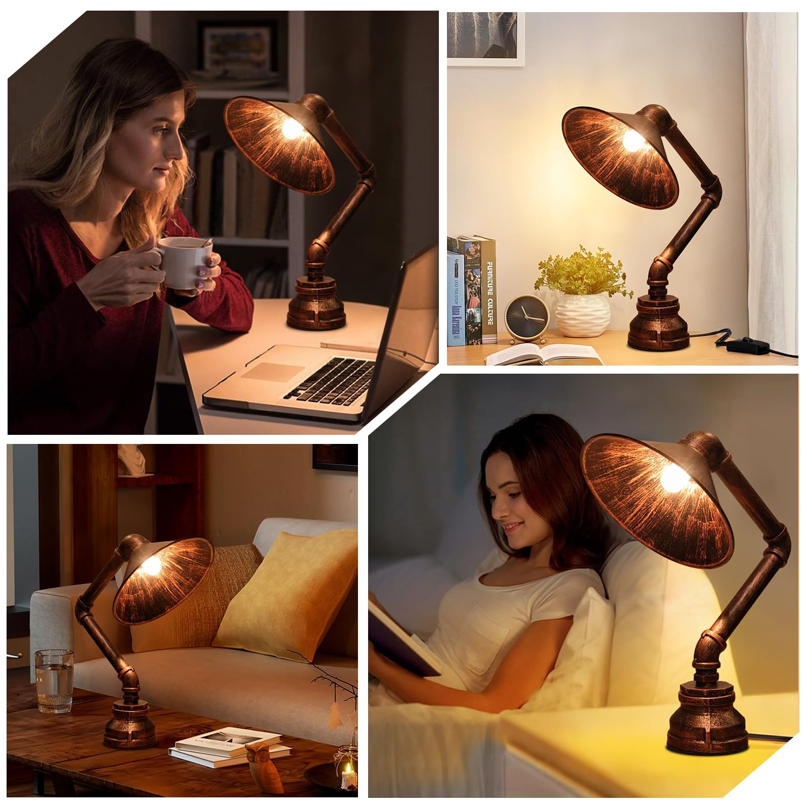 PIPRE Steampunk lamp water pipe side angle adds vintage ambiance