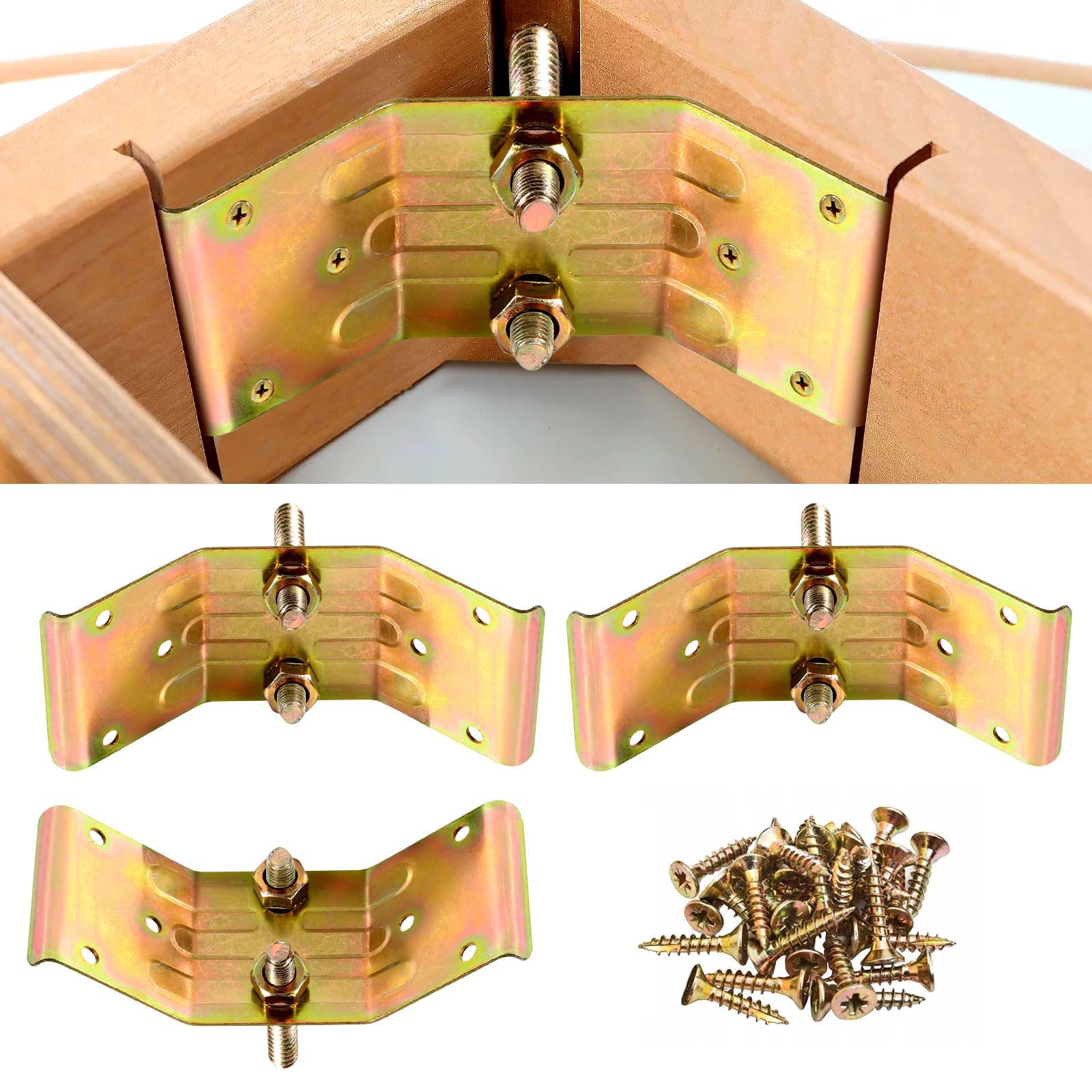 Pisman table leg brackets with screws offer sturdy dining table support