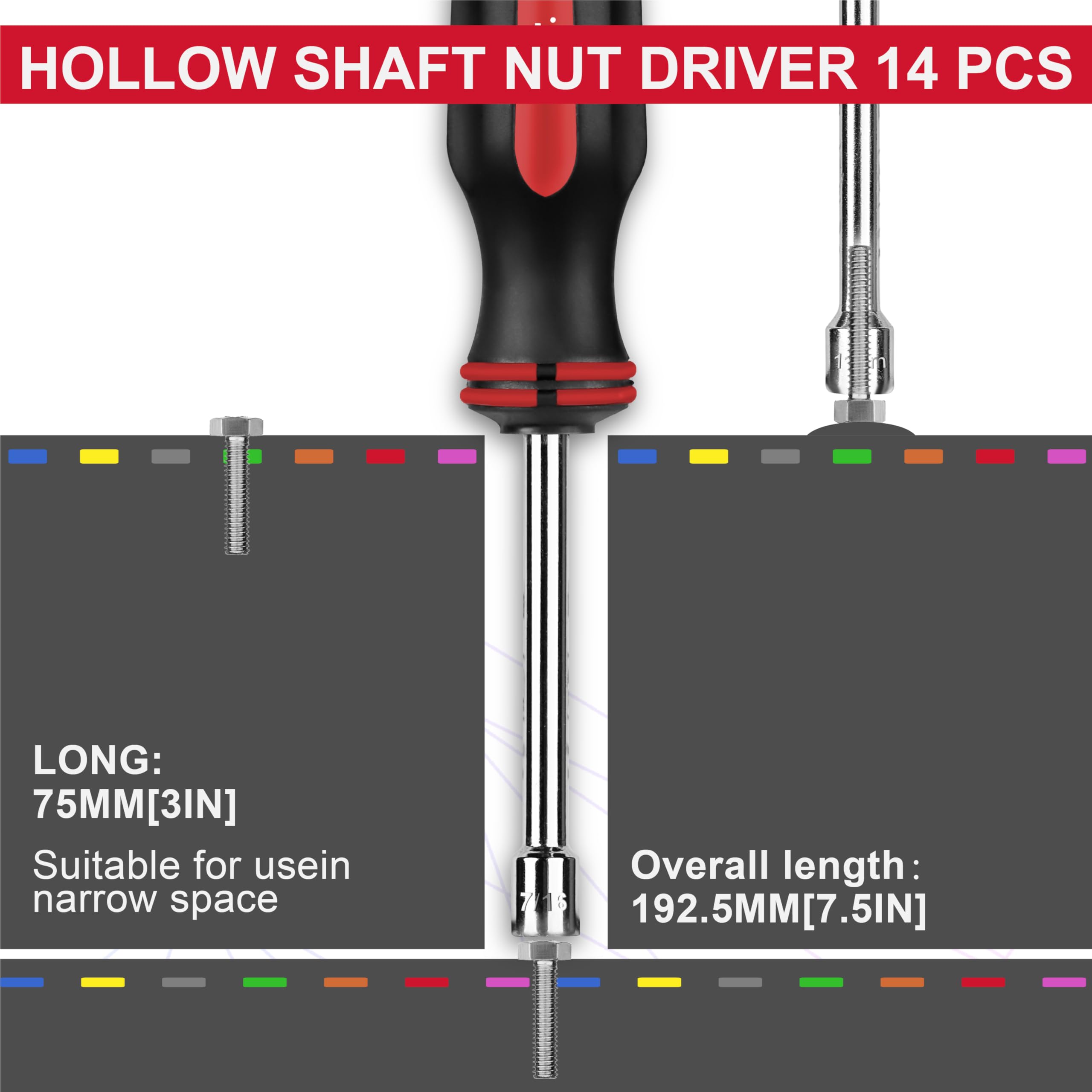 Metric size range 5-11 mm for versatile automotive work.