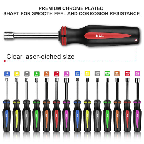 Solid shaft design from P.I.T. provides reliable torque for tight fasteners.