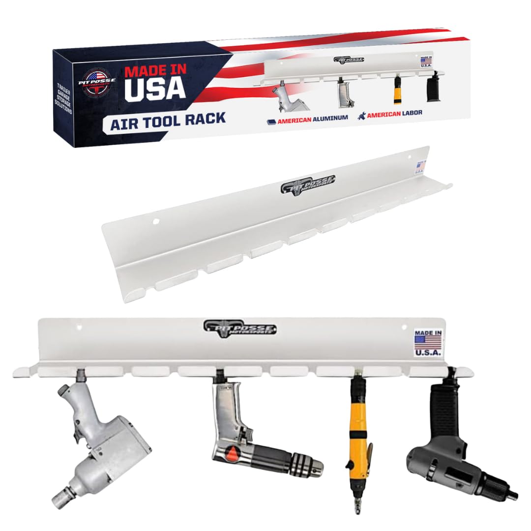 Pit Posse PP3118 air tool rack front view shows tidy, high-access storage.