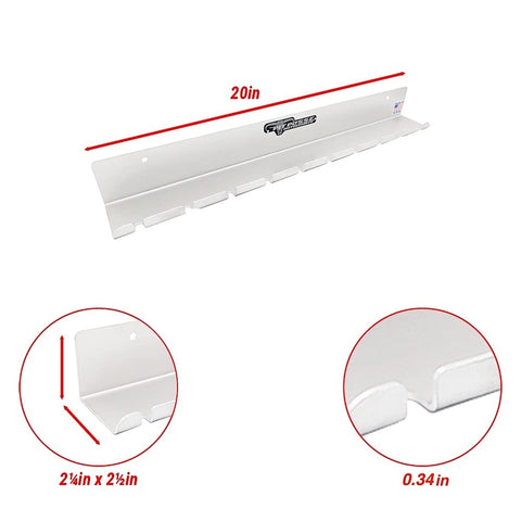 Pit Posse PP3118 durable aluminum rack—space for oil and inflator heads.