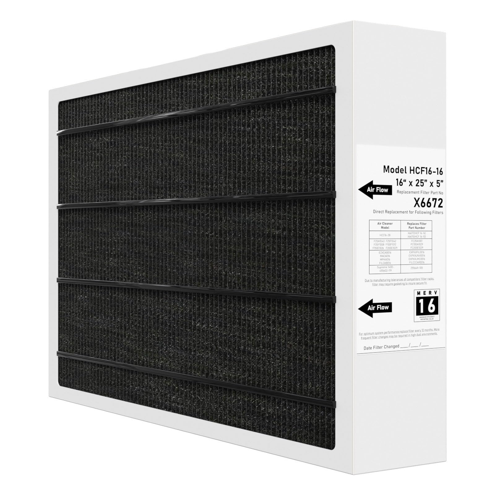 Pitymody X6672 filter front view showing compatibility with Lennox X6672.
