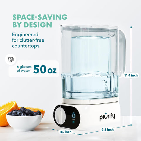 PIURIFY smart alert panel communicates filter status and maintenance reminders.