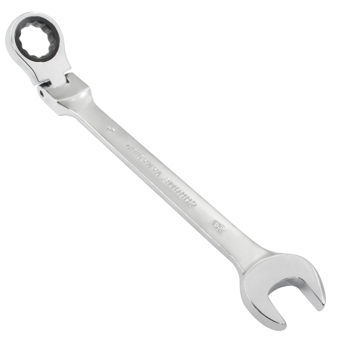 Piutouyar 24mm flex-head ratcheting wrench offers tight-space access for automotive tasks.
