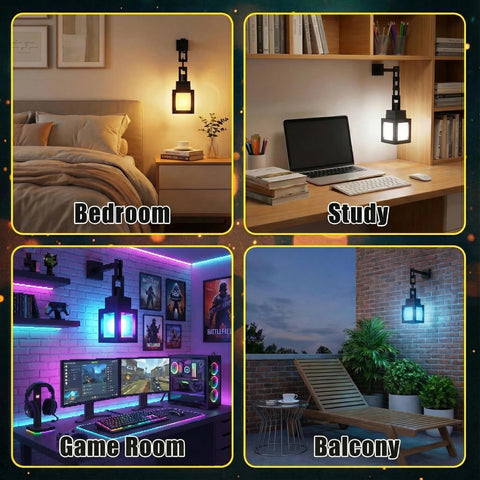 Pixelated Lantern wall-mount option for clutter-free decor