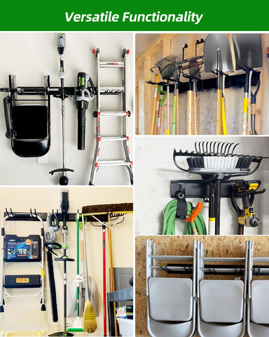 PIYILO space-saving design maximizes wall area for ladders and cords.