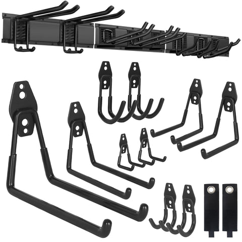 PIYILO garden tool organizer 48in with sturdy steel frame for clutter-free walls.