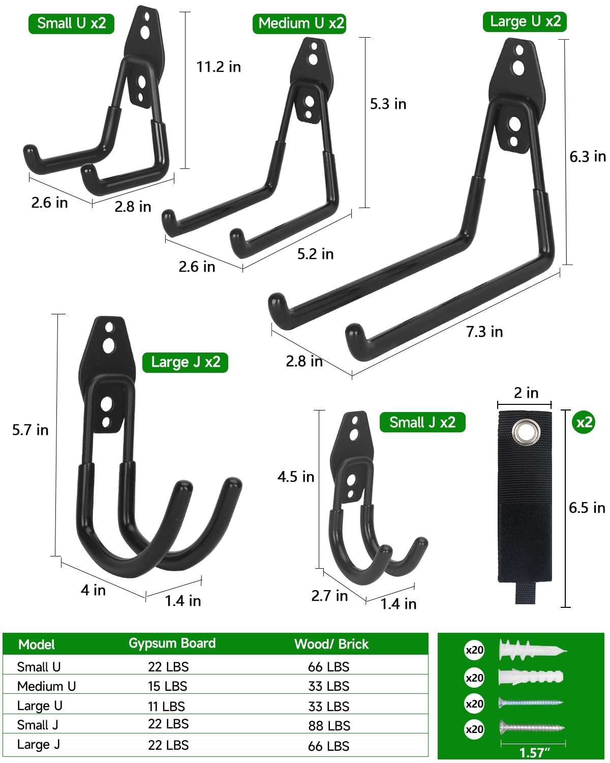 PIYILO three wall rails keep gear organized and accessible.