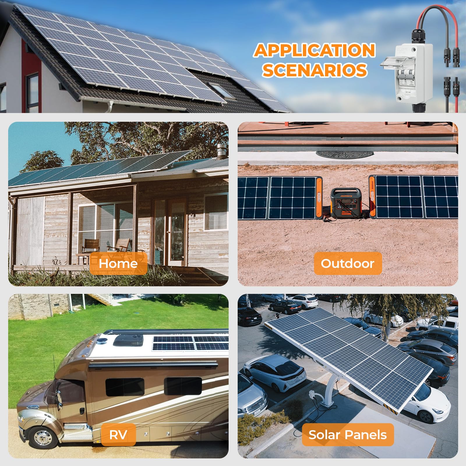 Pjerjzn installation guide image demonstrates easy mounting between panel and inverter.