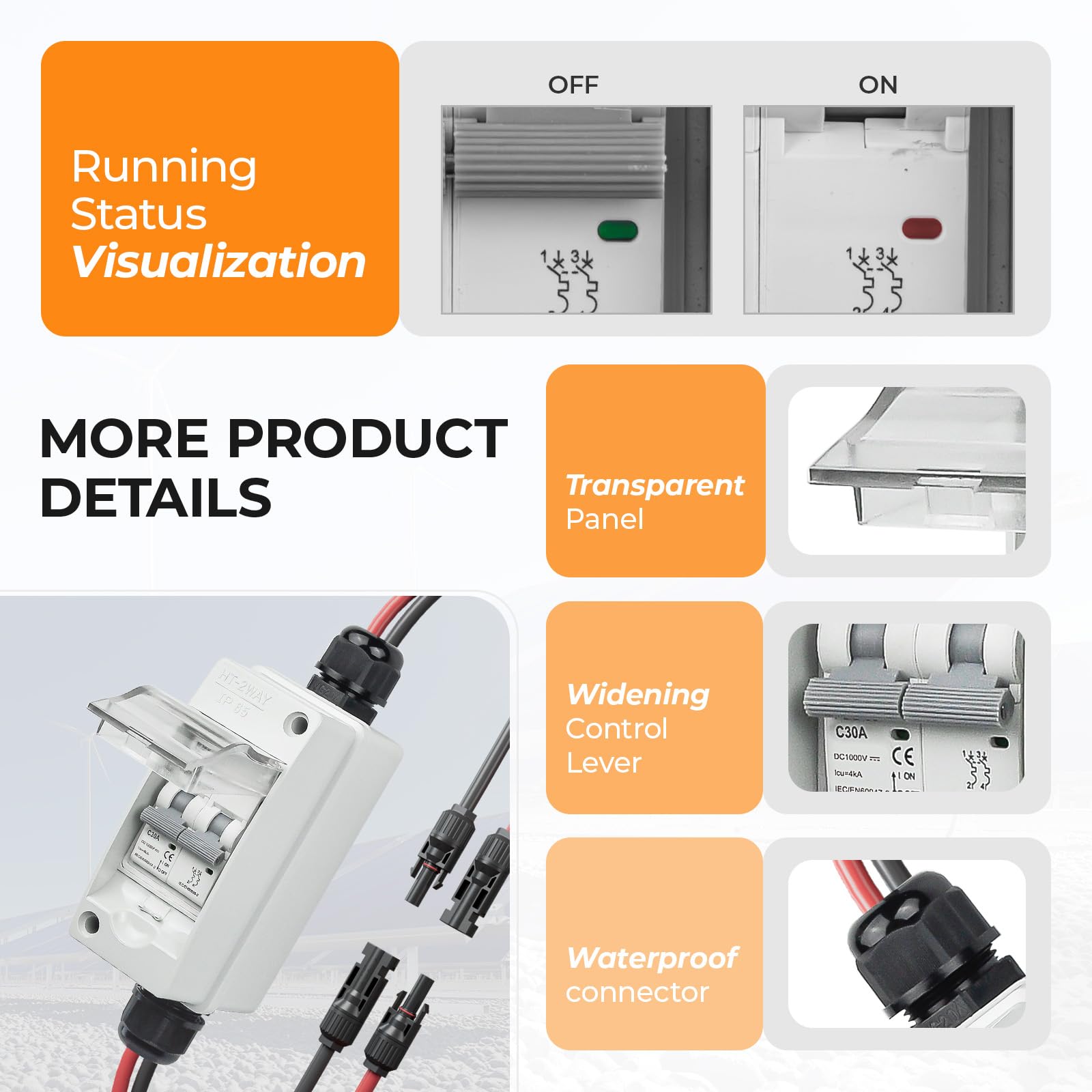 Pjerjzn IP65 waterproof seal optimizes outdoor reliability in any weather.