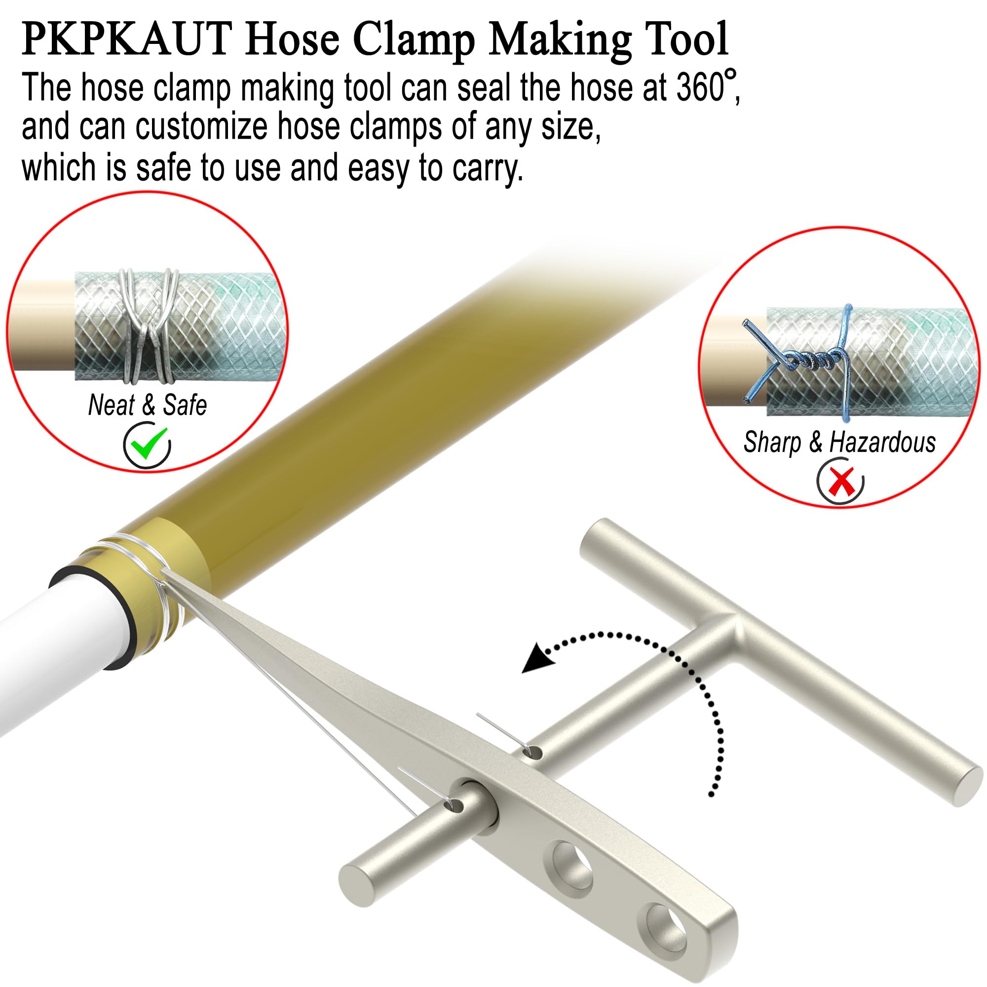 PKPKAUT stainless steel body: durable clamp for long-lasting repairs