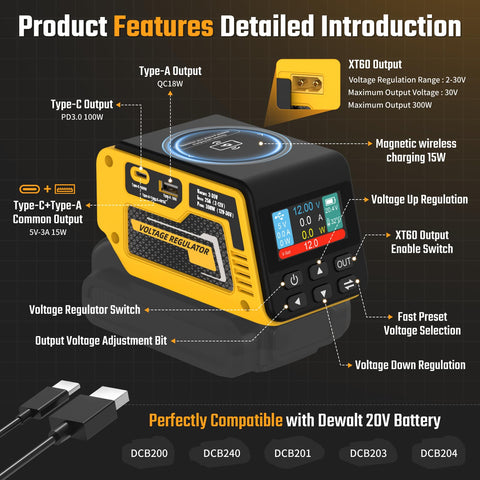 PlantPalGear XT60 output dial for voltage adjustment