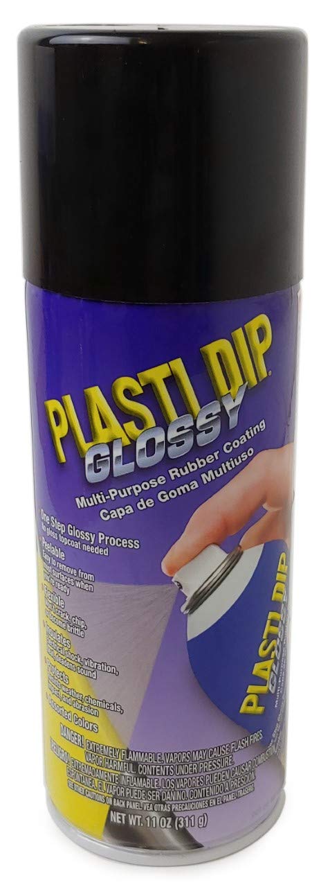 Plasti Dip Glossy finish on metal surface for durable, peelable coating and protective shine.