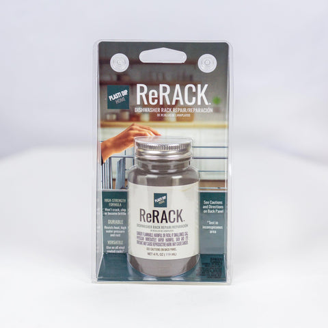 Plasti Dip ReRACK Metallic Gray bottle demonstrating rack repair and rust protection