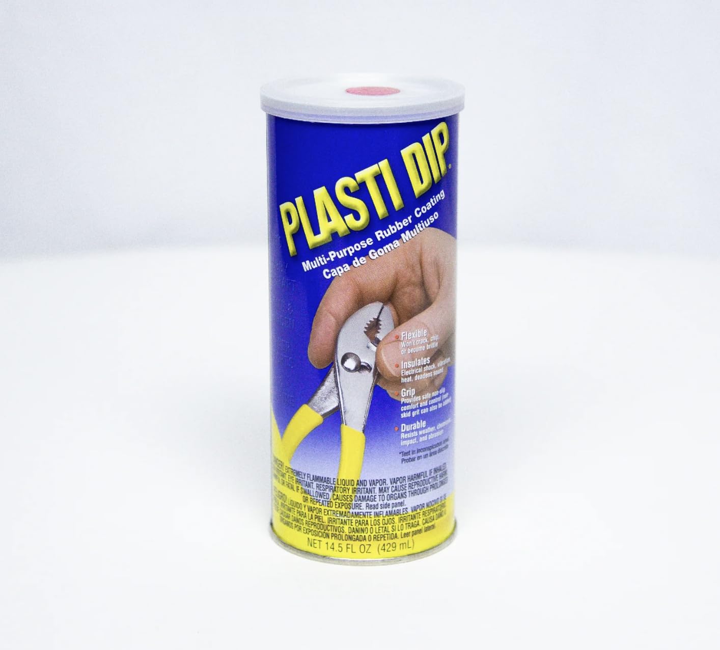 Plasti Dip Red 14.5oz can for dip-in coating, enhancing grip and durability.