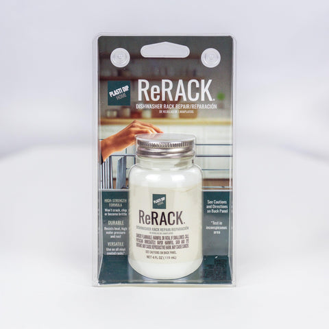 Plasti Dip ReRACK bottle with built-in brush cap for precise rack restoration.