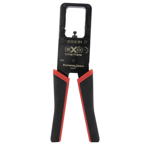 Platinum Tools EXO EX Die Set for ezEX-RJ45 demonstrates easy insertion for reliable terminations.