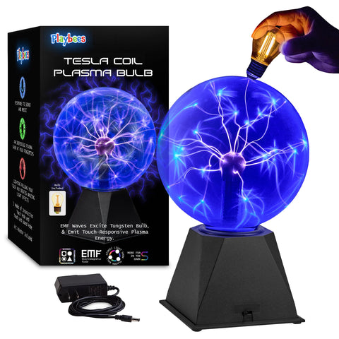 Playbees blue plasma ball 7-inch glowing for captivating party decor