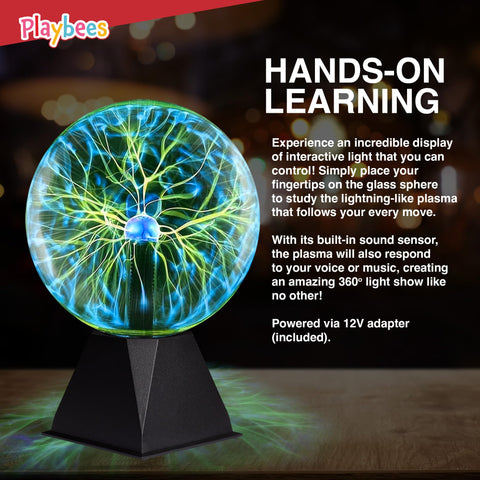 Playbees Green Plasma Ball decorative lighting for desks or shelves