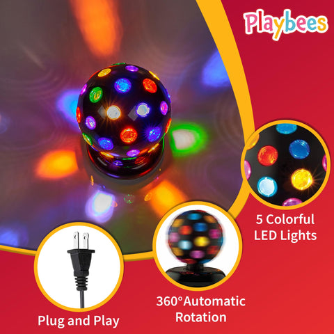 Playbees motorized disco ball rotates smoothly for continuous party ambiance.