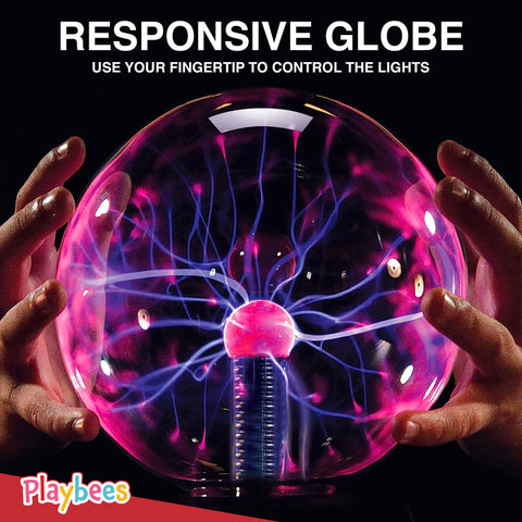Playbees plasma ball plugs into a 6 foot cord for continuous use.