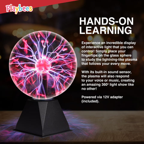Playbees Red Plasma Ball in action lights up spaces with nebula like effects.