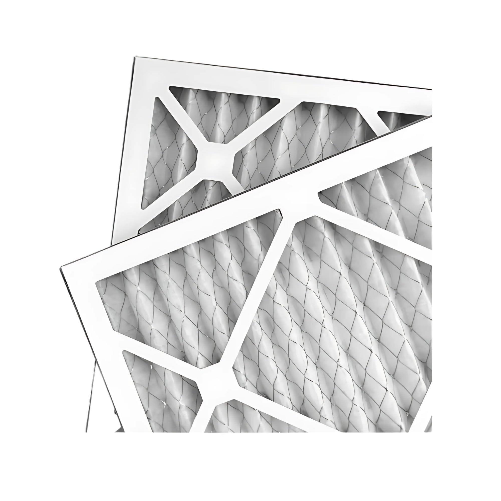 Pleated air filter 14x18x1 in, pack of 2, designed for easy replacement.