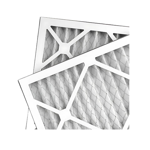 Pleated air filter 14x18x1 in, pack of 2, designed for easy replacement.