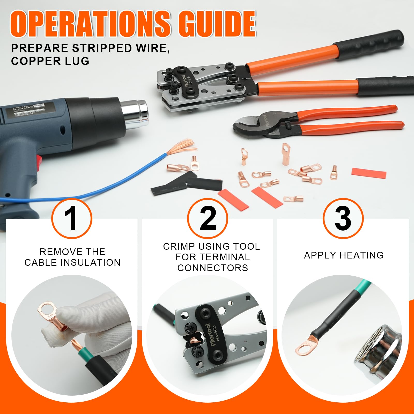 Pliertool precision crimping jaws for tight connections across gauges.