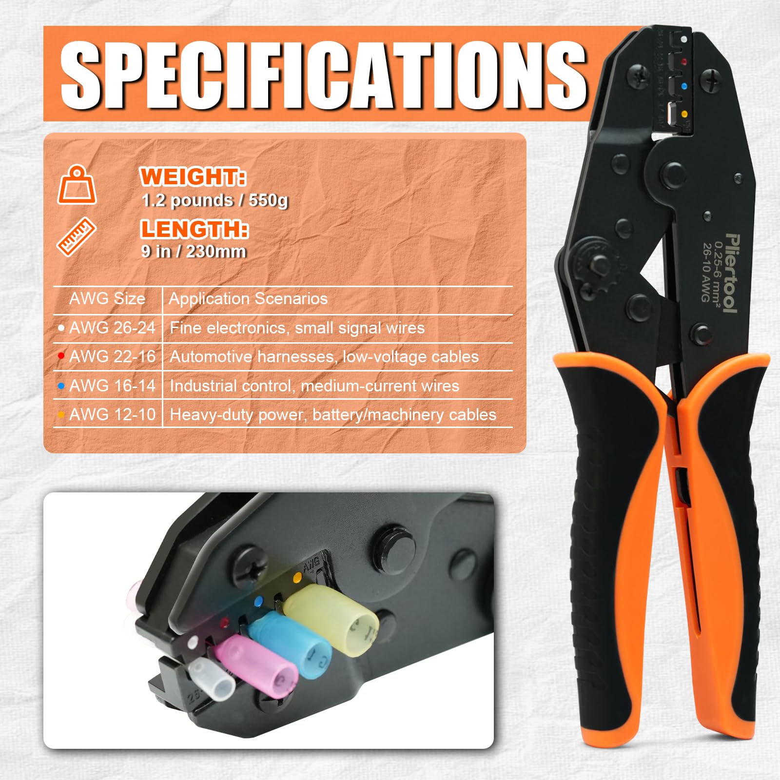 Pliertool ratcheting crimper featuring a quick release for smooth operation