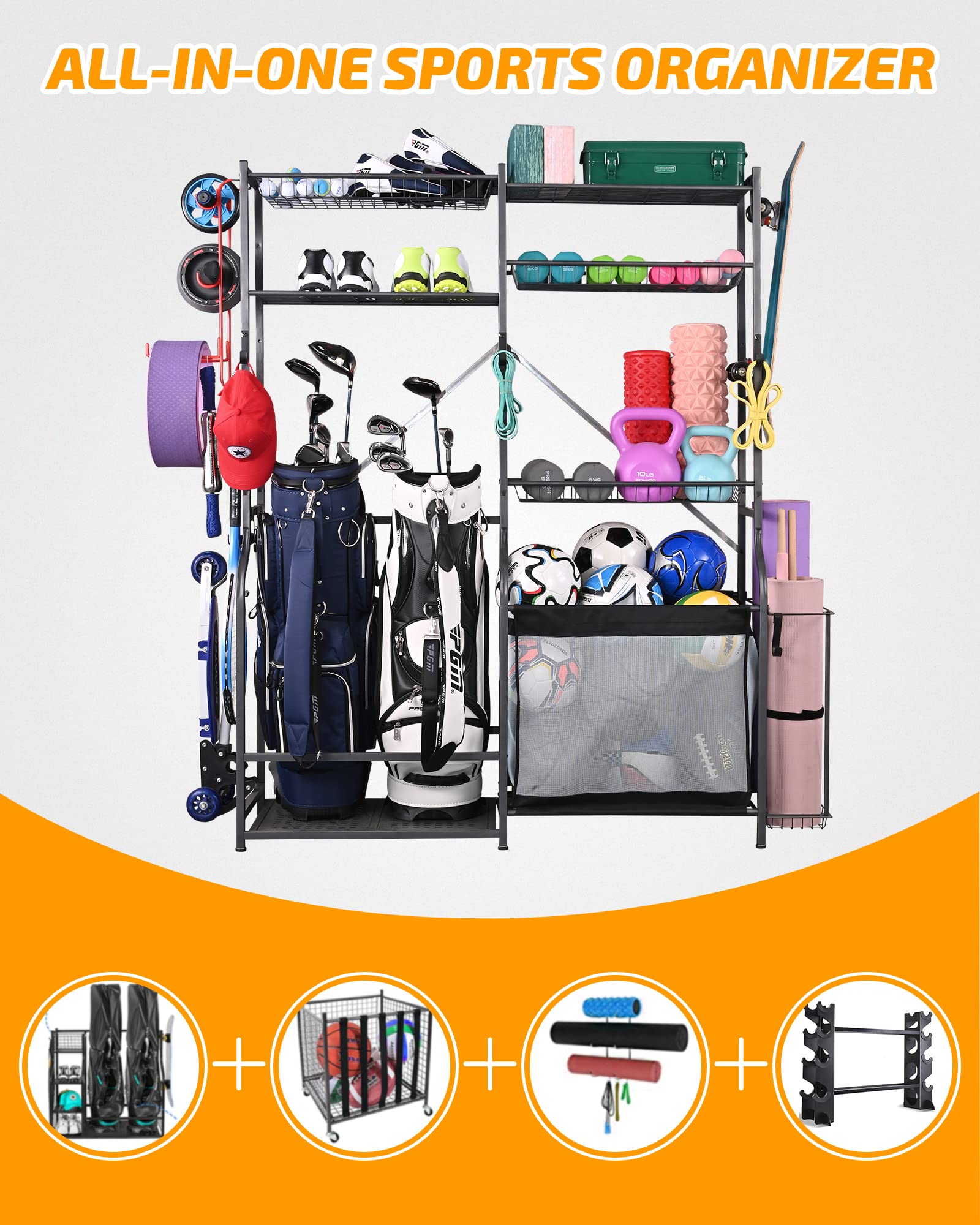 PLKOW ball organizer stores golf balls neatly for quick practice.