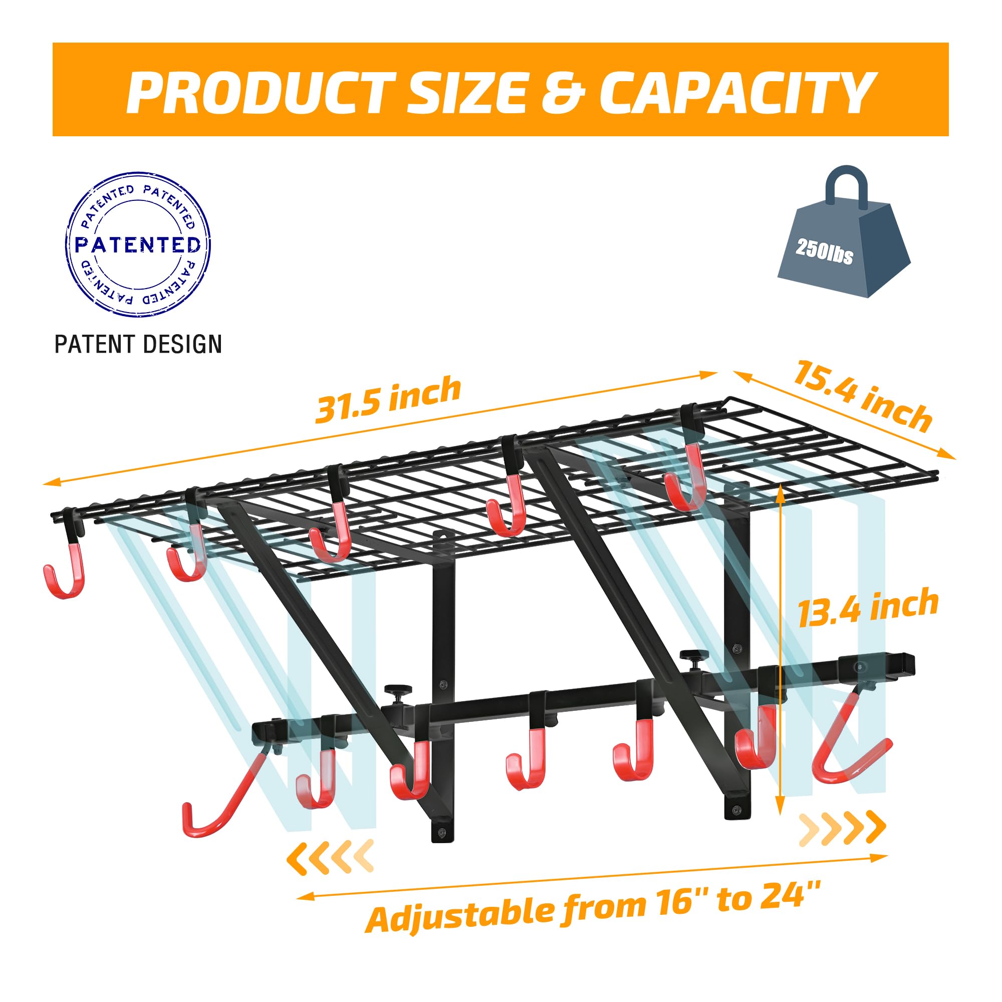 PLKOW powder-coated finish highlighting long-lasting garage storage durability