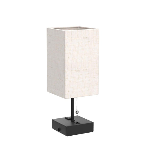 PLMMY living room lamp with fabric shade minimizes glare.