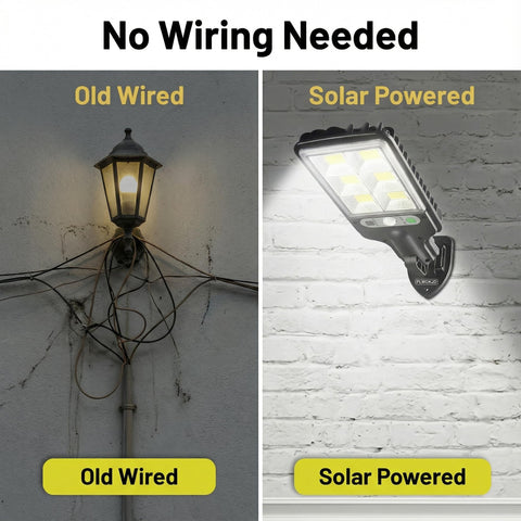 PLMOKJD dusk-to-dawn solar wall light with remote control for easy evenings.
