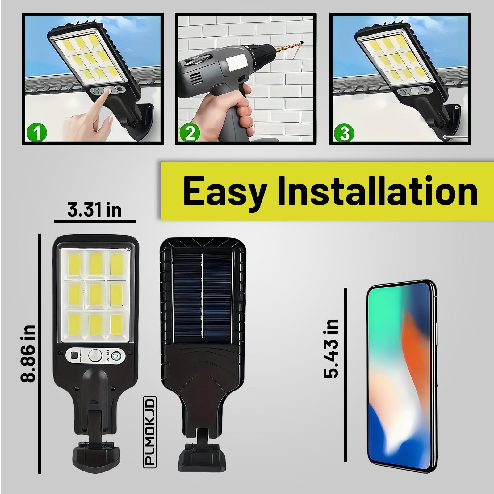 PLMOKJD wide-angle outdoor illumination brightens wide areas evenly.
