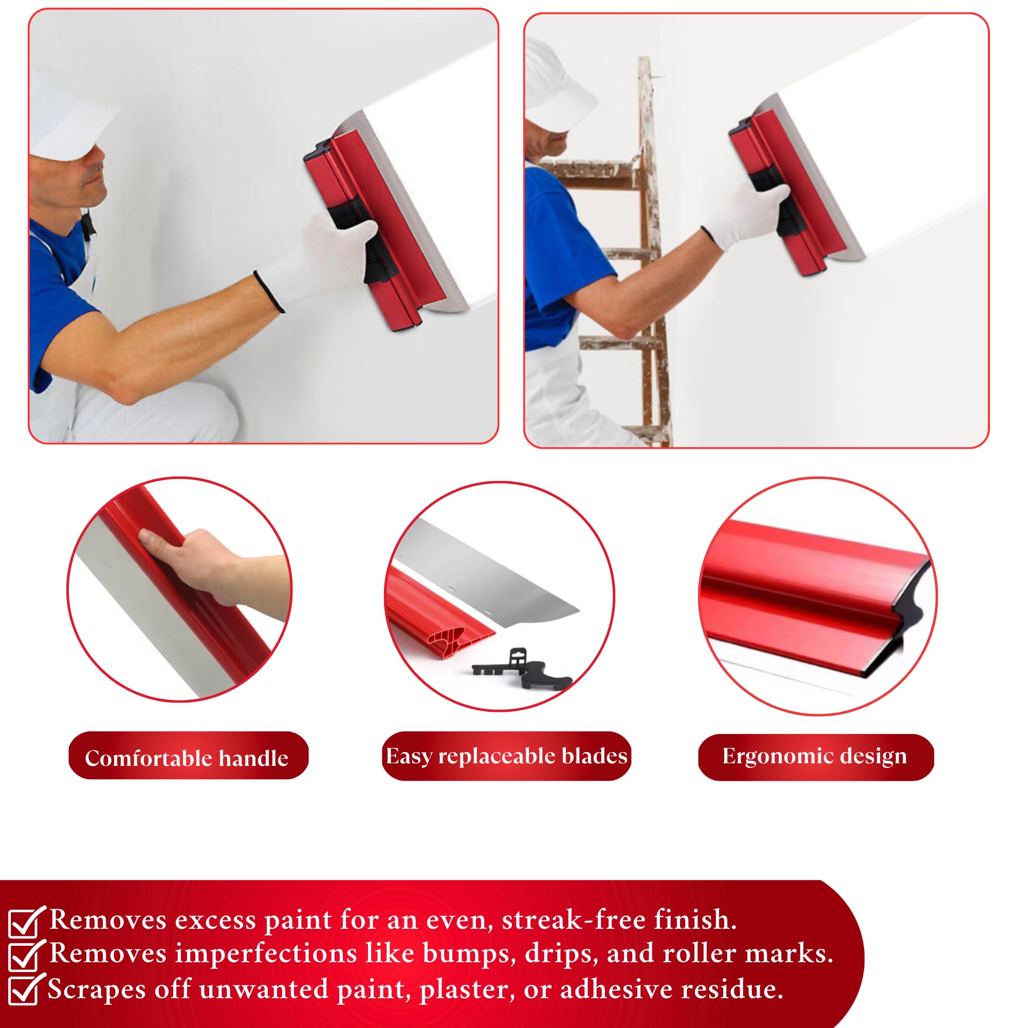 PLONIC 40-inch blade reaches high ceilings with extended pole.