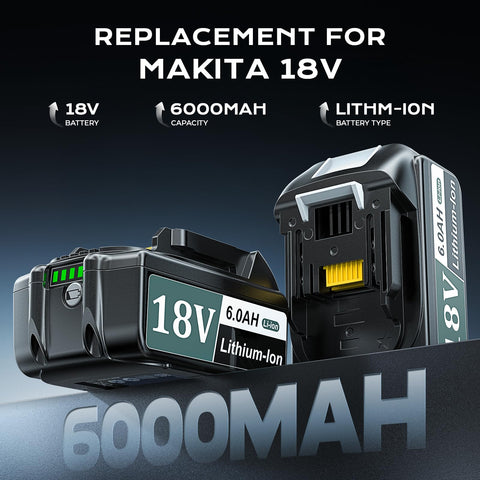 ployroum 6.0ah battery compact design fits tight tool belts