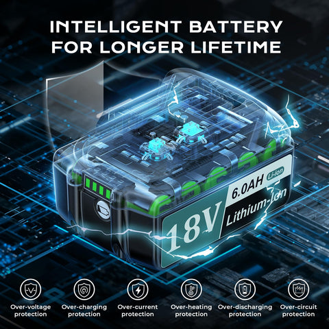 ployroum 6.0ah battery delivers extended runtime for longer tool sessions