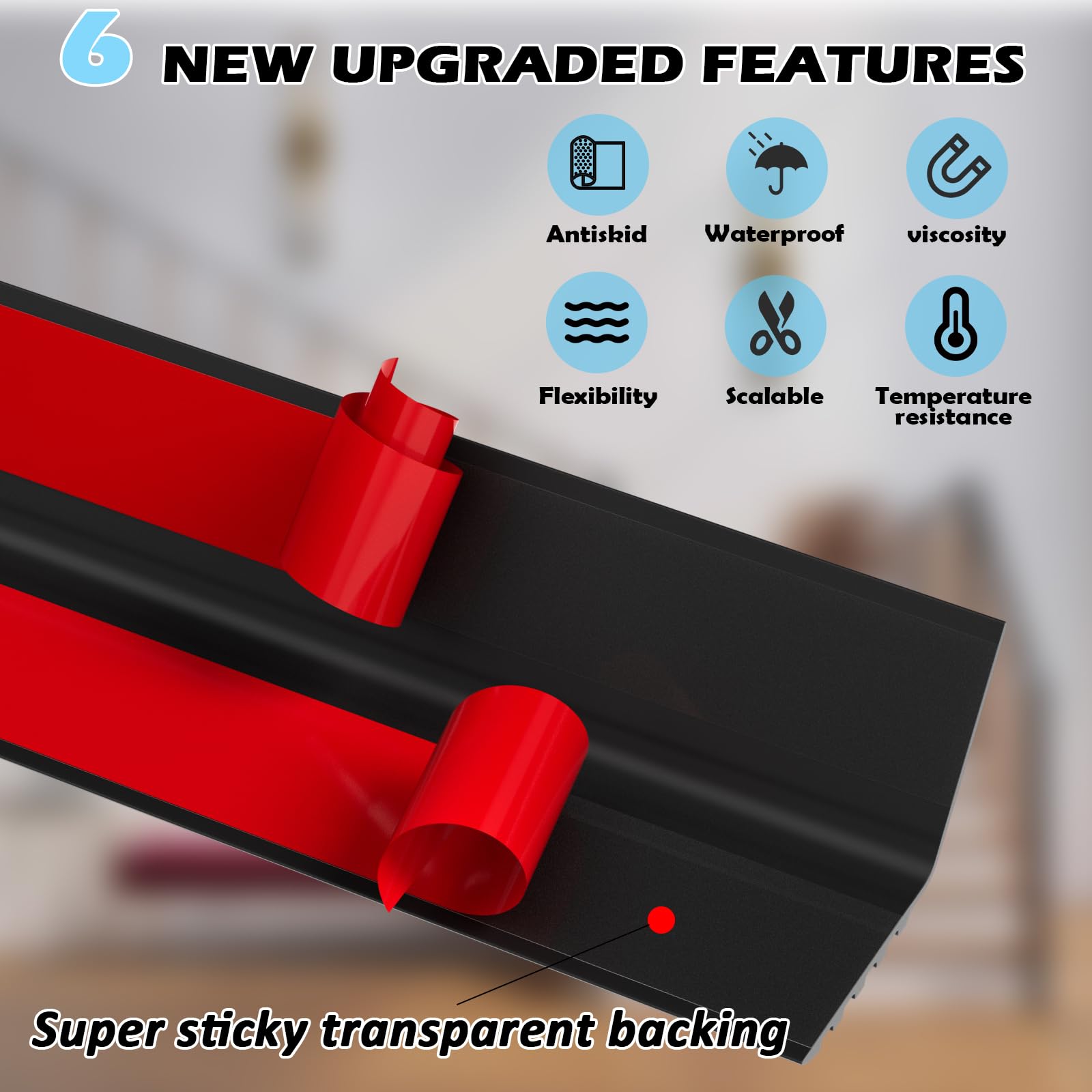 Pluden self-adhesive stair edge sticks quickly to smooth surfaces.