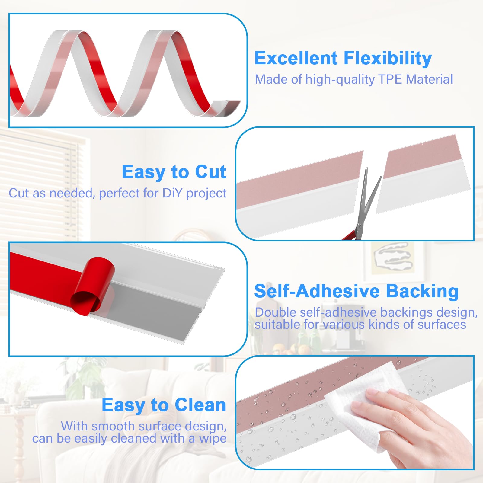 Pluden silicone seal for cabinets helps reduce noise and dust intrusion.